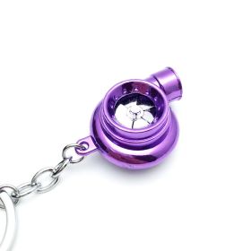 Automotive Turbine Keychain Metal Creative Luminous LED - Bagged purple