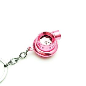 Automotive Turbine Keychain Metal Creative Luminous LED - Bagged pink