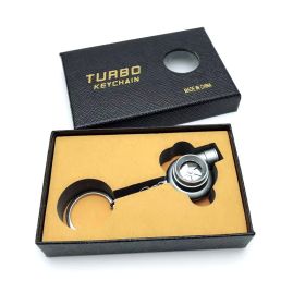 Automotive Turbine Keychain Metal Creative Luminous LED - Boxed silver