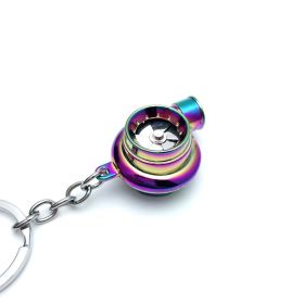 Automotive Turbine Keychain Metal Creative Luminous LED - Bagged NEO Chrome