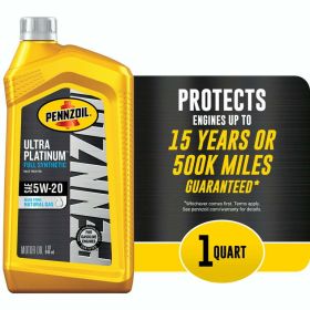 Pennzoil Ultra Platinum 5W-20 Full Synthetic Motor Oil, 1 Quart