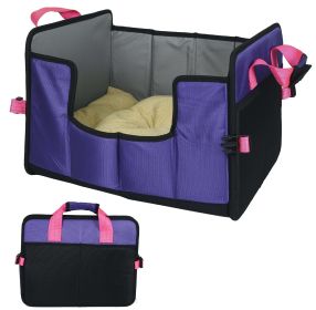 Pet Life 'Travel-Nest' Folding Travel Cat and Dog Bed - Purple - Large