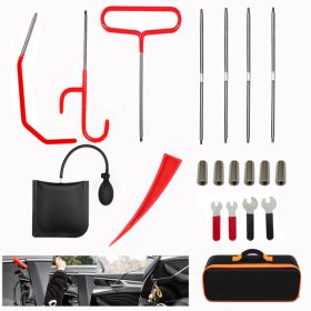 Stainless steel long distance car emergency Key Hook tool O-handle kit 20-piece wedge airbag wrench combination tool - as Pic