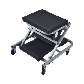 Creeper Seat Rolling Chair Auto Mechanics Shop Garage Work Stool - Black & Gray - Tools Stool