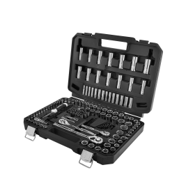 Multiple Drive 180-Piece Mechanics Tool Set; Chrome Finish - Black - Metal