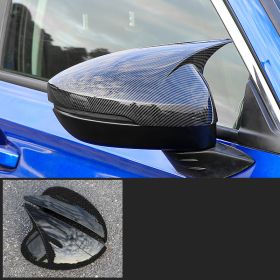 Suitable For 22 11th Generation Civic Rearview Mirror Covers (Option: Horns carbon fiber pattern)