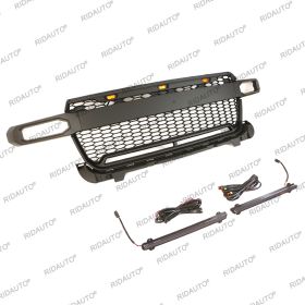 Front Grill Bumper Grilles Fit For FORD Maverick 2022  Black Grill  With LED Bar (LED: With led Bar)