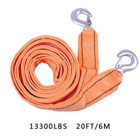 8 Tons 2 Layer Heavy Duty Car Recovery Tow Rope Strap w/ Hooks 20FT Towing Cable (size: 6 Tons 6M)