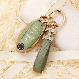 Nissan Intelligent Soft Shell Key Case (Option: Green leather buckle)